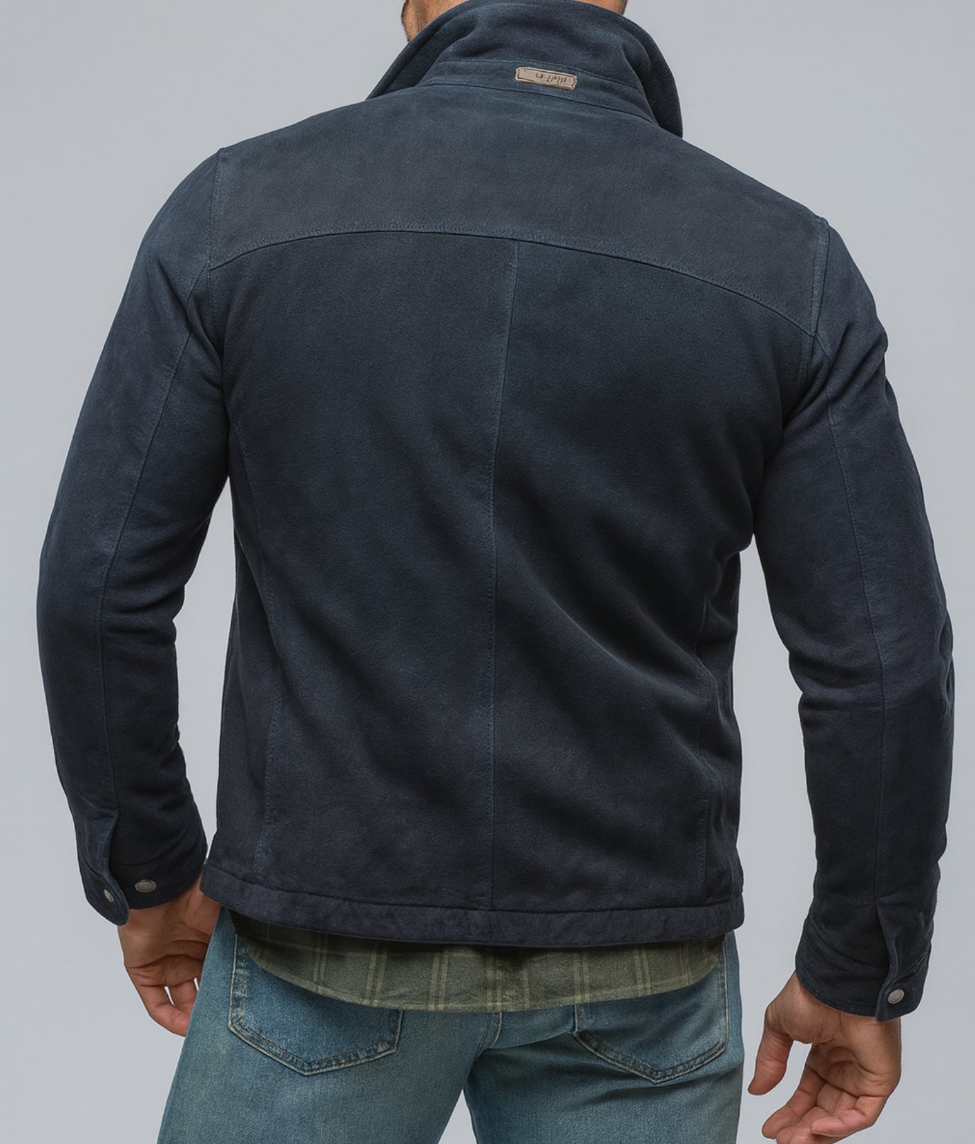 Midnight Voyager Navy Blue Leather Moto Jacket