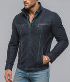 Midnight Voyager Navy Blue Leather Moto Jacket