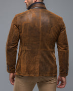 Burnished Valor Distressed Brown Leather Moto Jacket