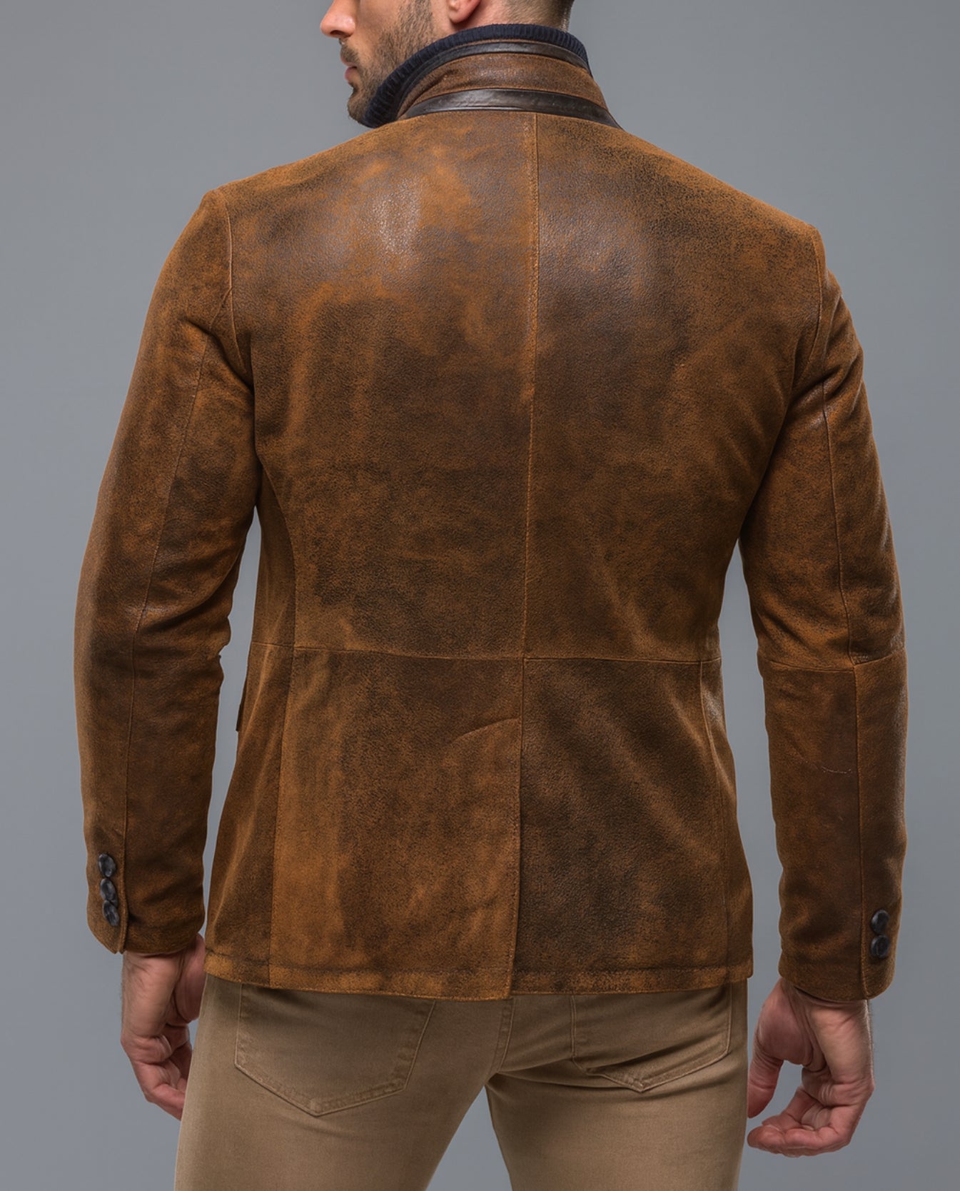Burnished Valor Distressed Brown Leather Moto Jacket
