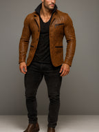 Burnished Valor Distressed Brown Leather Moto Jacket
