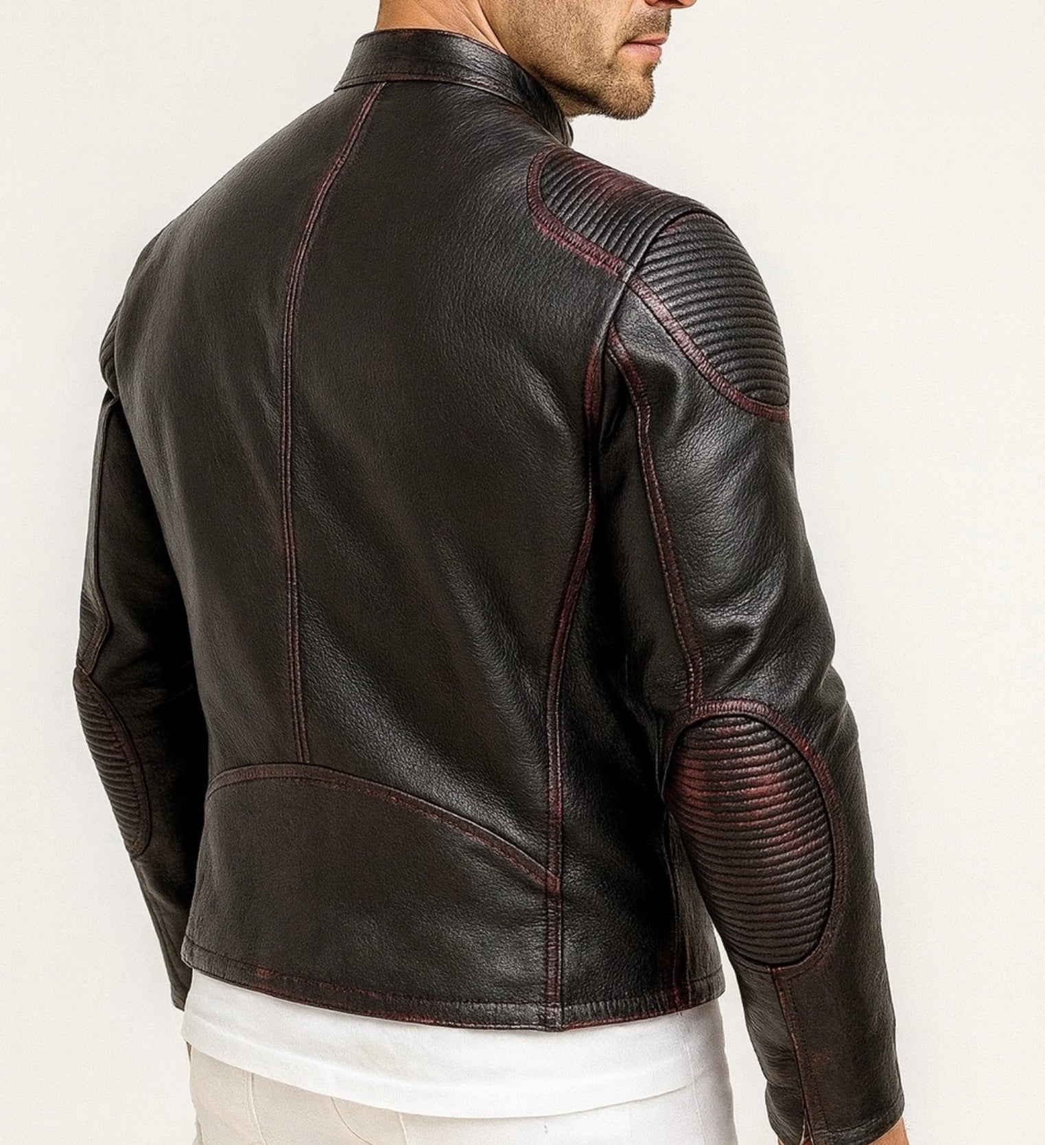 Shadow Blaze Black Leather Biker Jacket