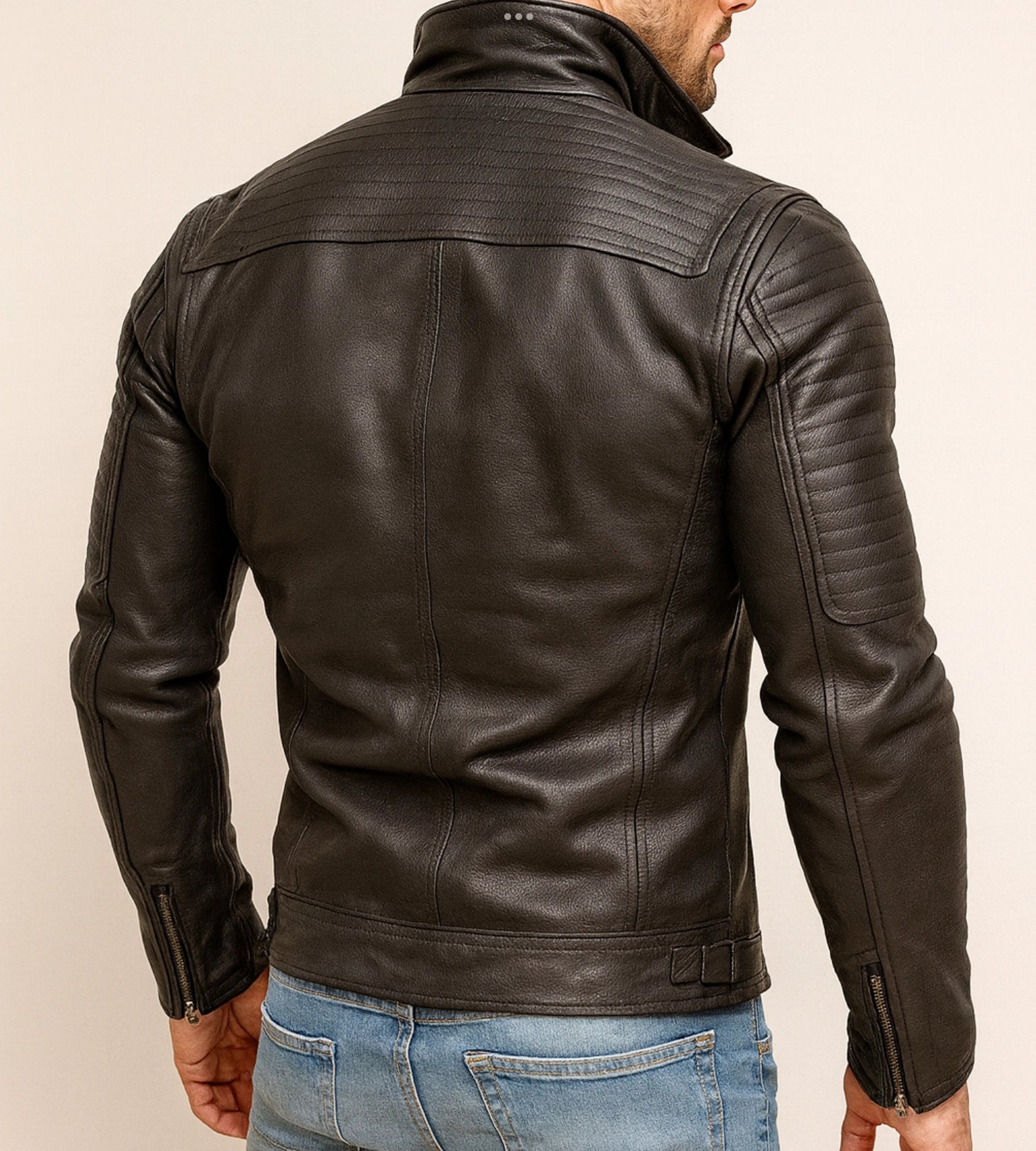 Urban Valor Black Leather Biker Jacket
