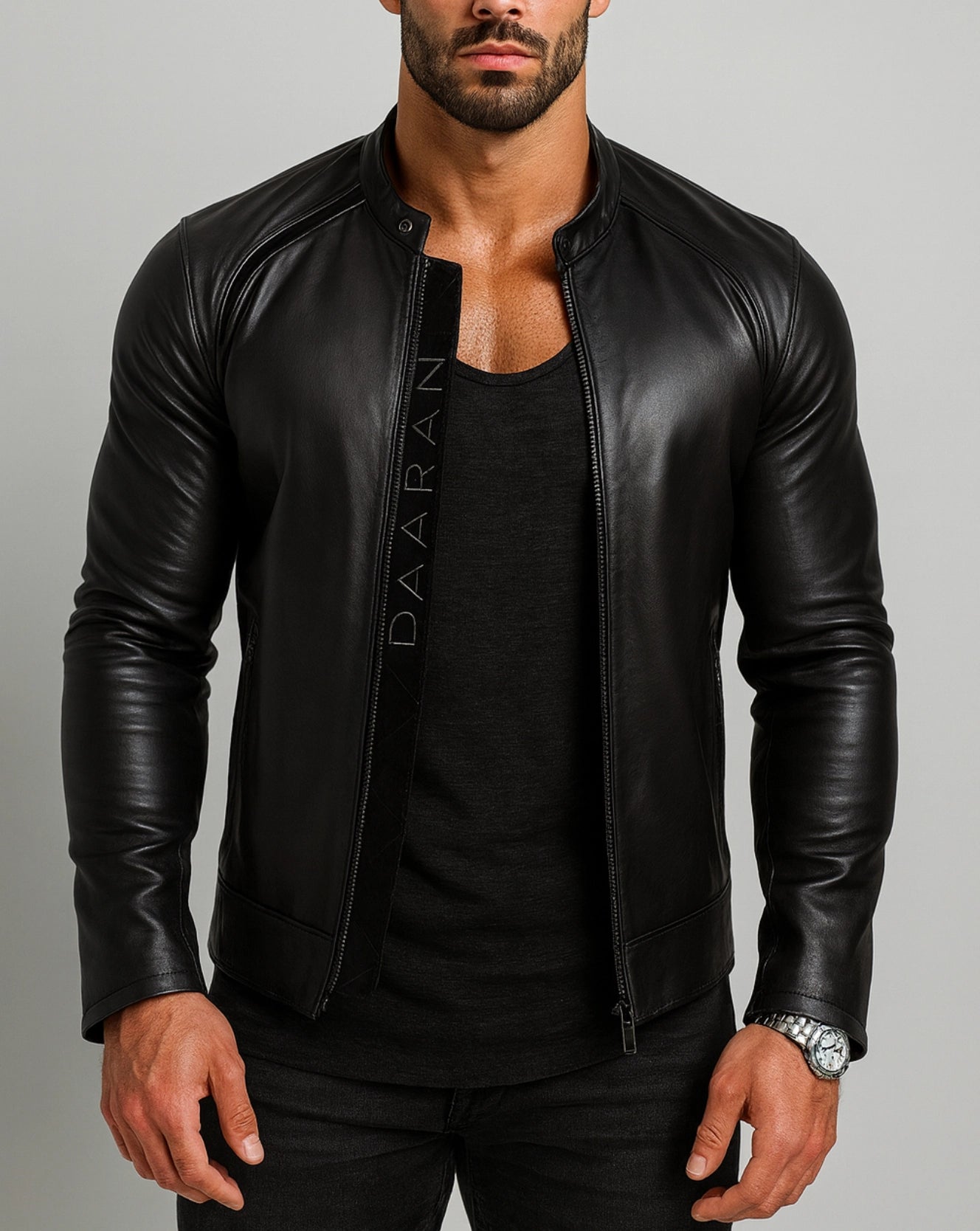 Shadowline Black Leather Moto Jacket
