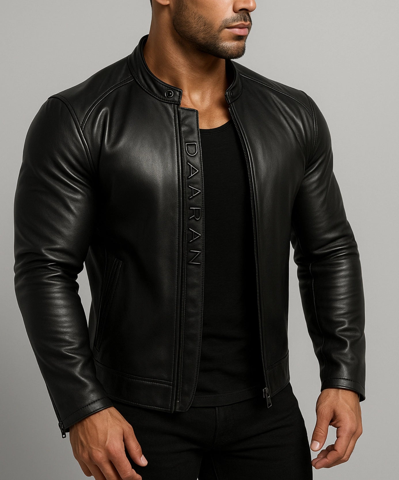 Shadowline Black Leather Moto Jacket