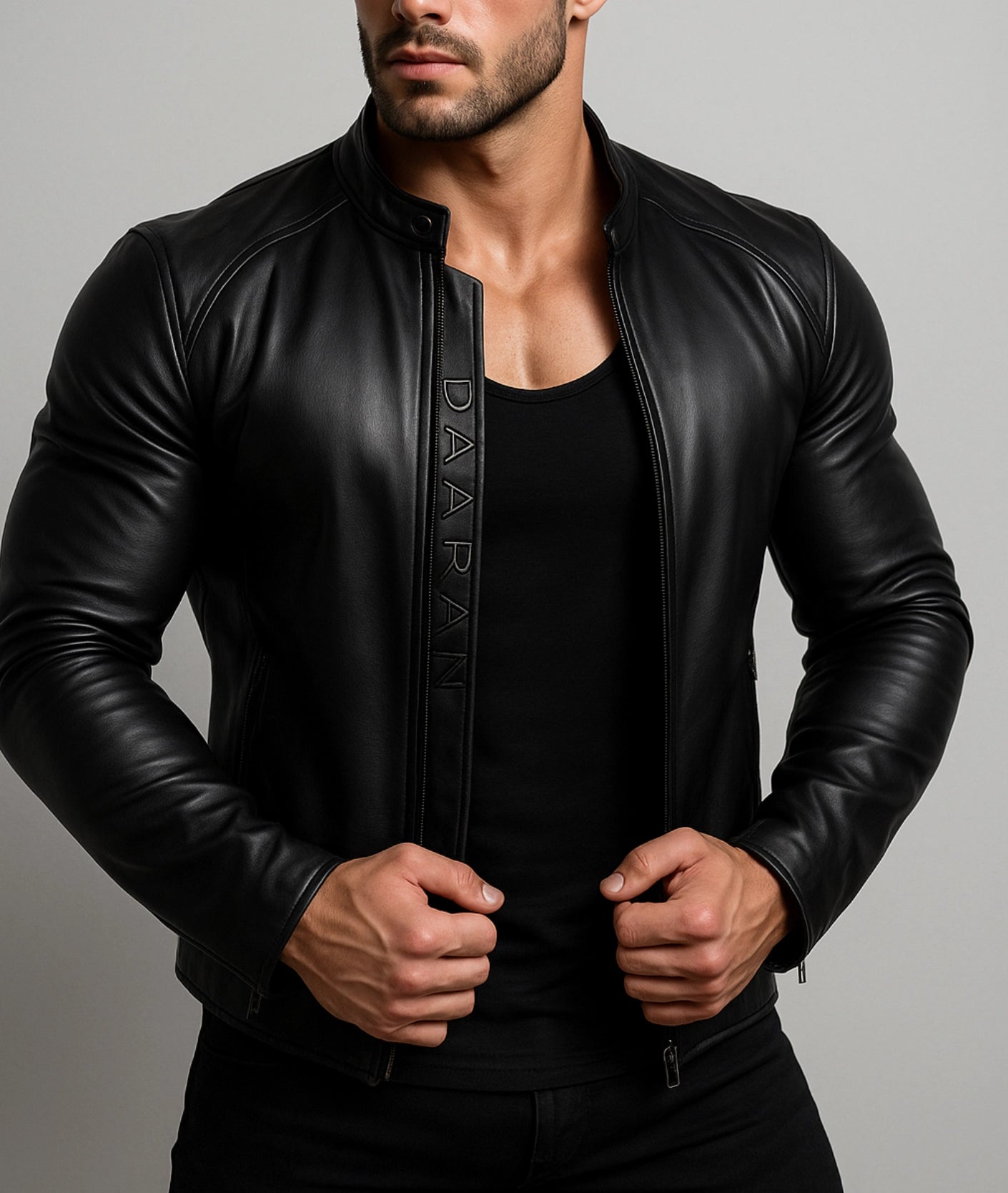 Shadowline Black Leather Moto Jacket