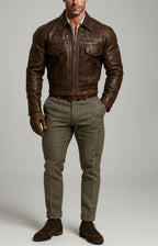 Ironwood Realm Distressed Brown Leather Jacket