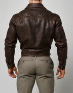 Ironwood Realm Distressed Brown Leather Jacket