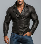 Noir Venom Black Leather Biker Jacket