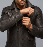 Noir Venom Black Leather Biker Jacket