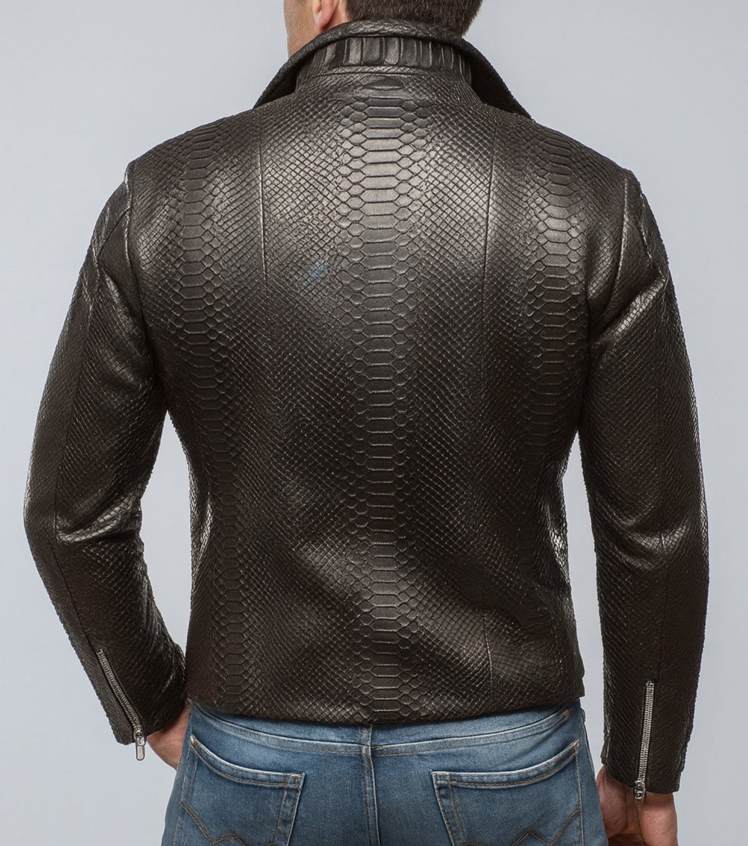 Noir Venom Black Leather Biker Jacket