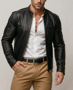 Midnight Strider Black Leather Jacket
