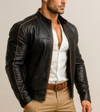 Midnight Strider Black Leather Jacket