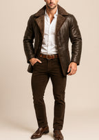 Eclipse Shearling Brown leather Jacket