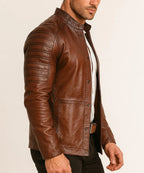 Ironwood Maverick Brown Leather Biker Jacket