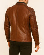 Ironwood Maverick Brown Leather Biker Jacket