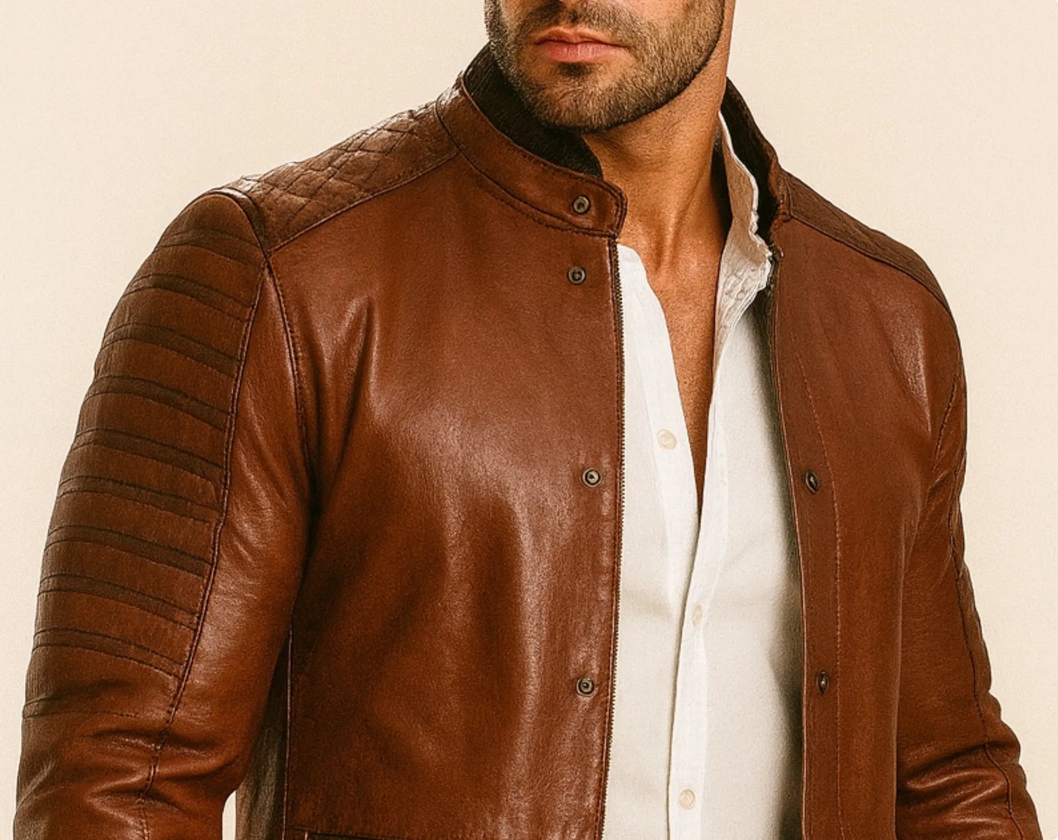 Ironwood Maverick Brown Leather Biker Jacket