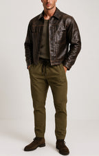 Ashmoor Brown Leather Trucker Jacket