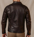 SHADOWMARK Vintage Brown Leather Moto Jacket