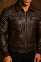 Men's B3 Sheepskin Bomber Jacket - Genuine Leather Aviator Flight Coat