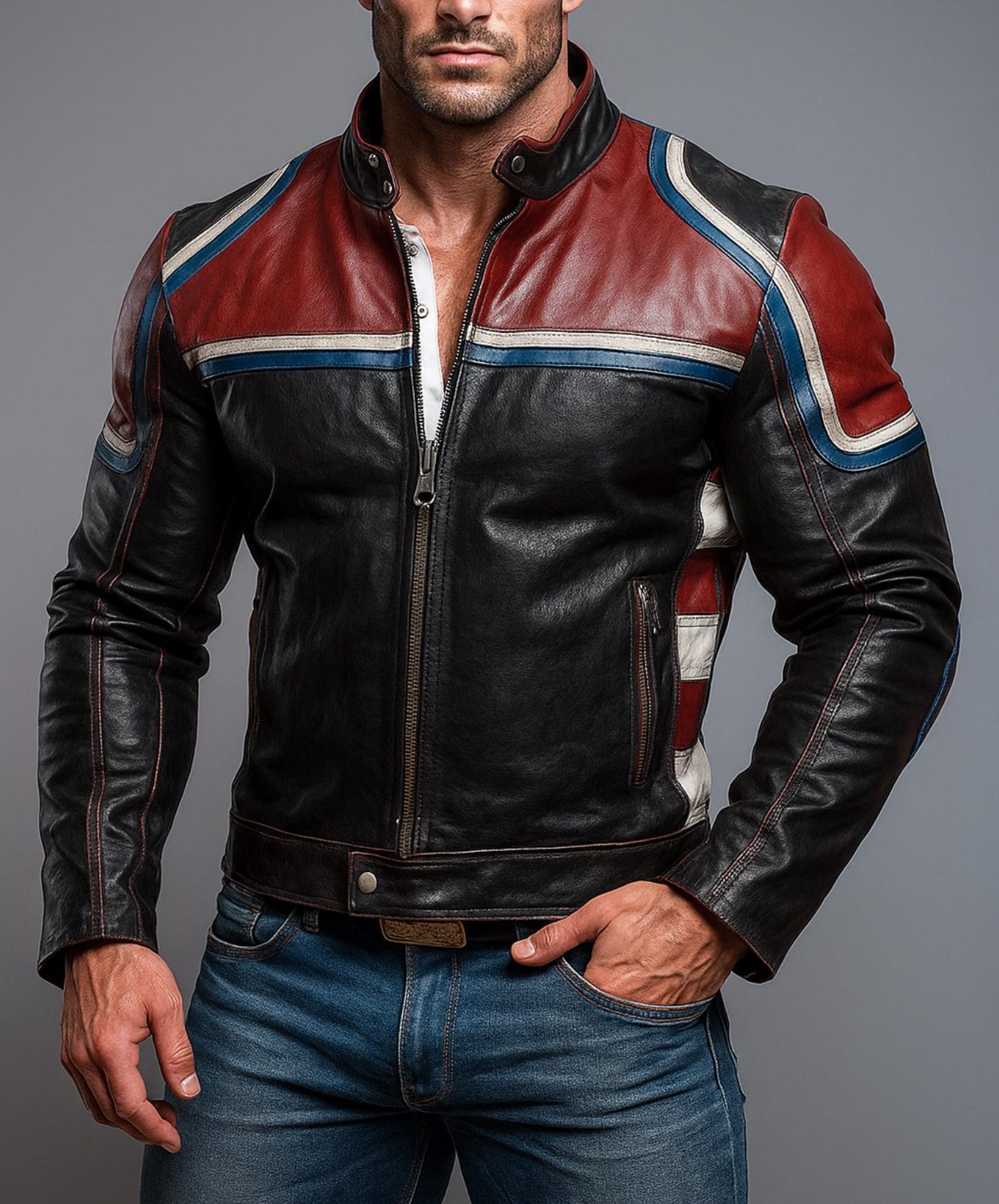 Redline Legacy Moto Leather Jacket: Sheep Leather Biker Style