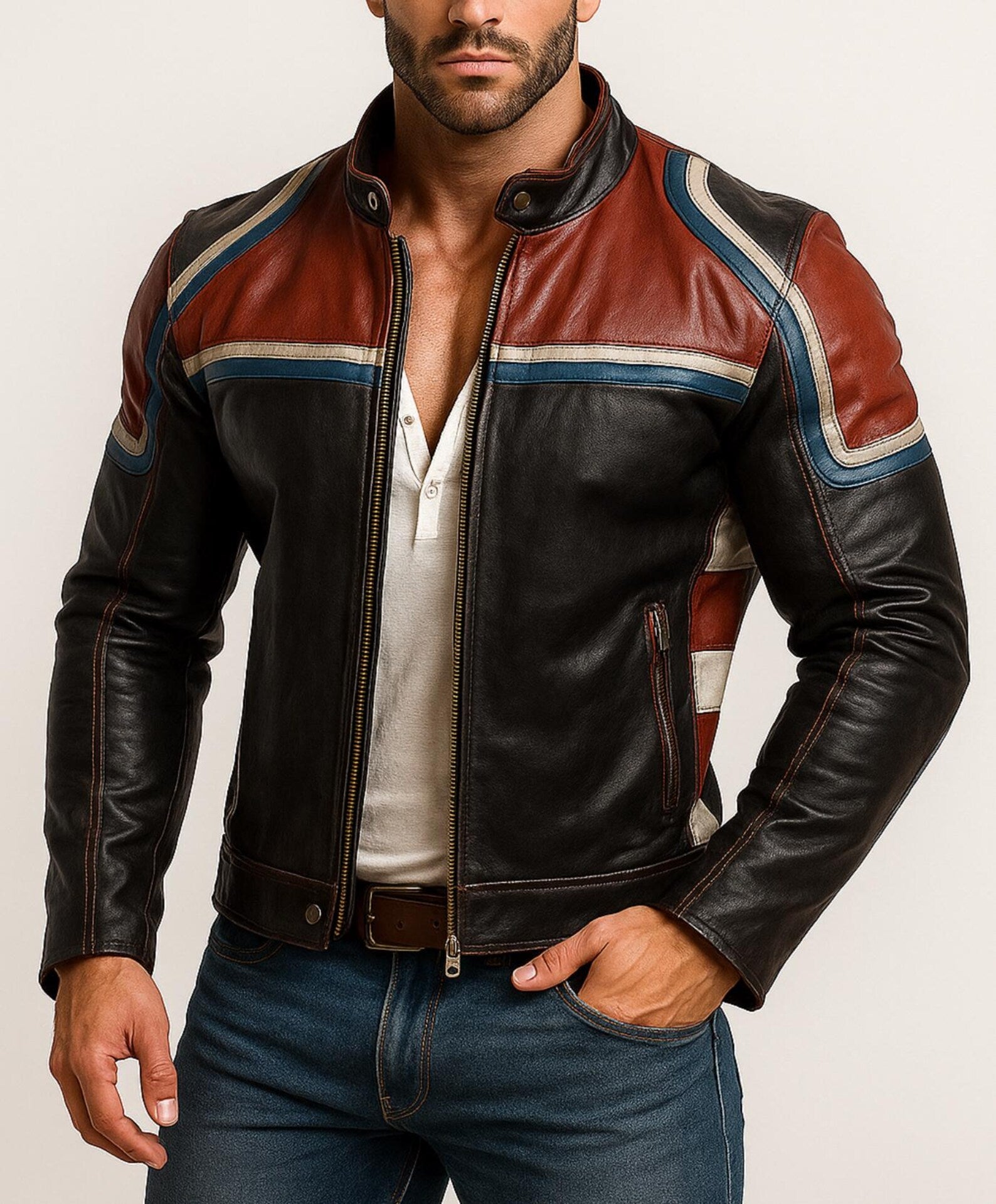 Redline Legacy Moto Leather Jacket: Sheep Leather Biker Style