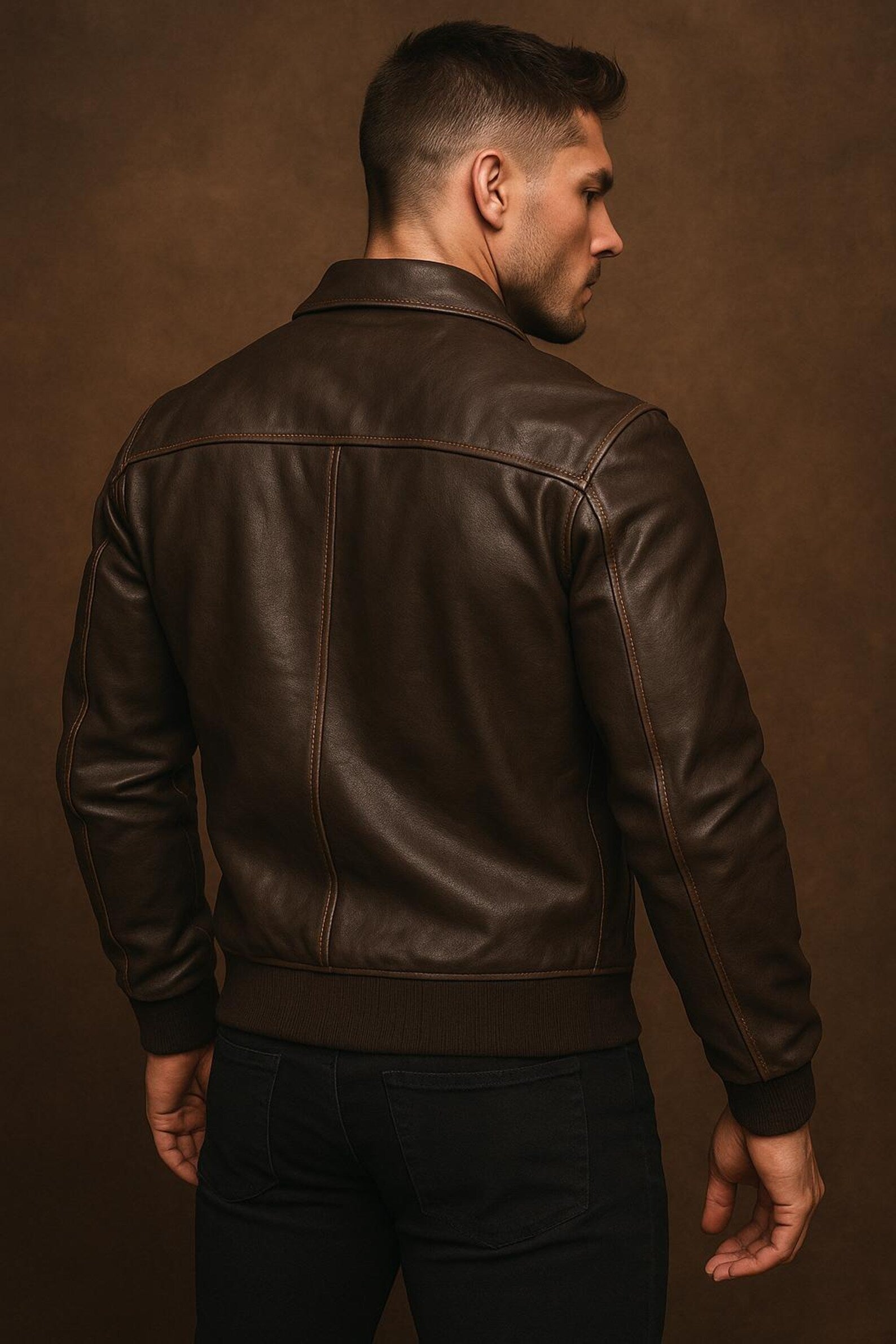 Men's B3 Sheepskin Bomber Jacket - Genuine Leather Aviator Flight Coat