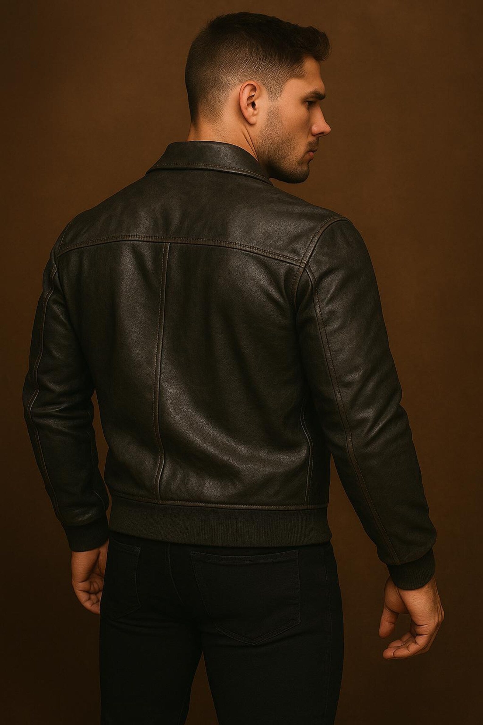 Men's B3 Sheepskin Bomber Jacket - Genuine Leather Aviator Flight Coat