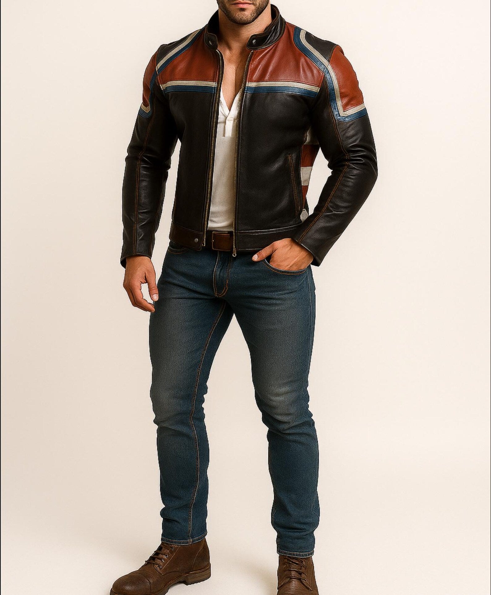 Redline Legacy Moto Leather Jacket: Sheep Leather Biker Style