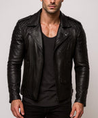 Black Sheep Leather Biker Jacket – Venomshade | Daaran – front view