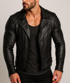Black Sheep Leather Biker Jacket – Venomshade | Daaran – back view