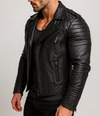 Black Sheep Leather Biker Jacket – Venomshade | Daaran – three-quarter view