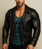 Handmade Sheepskin Leather Jacket: Classic Winter Coat for Men