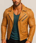 Handmade Sheepskin Leather Jacket: Classic Winter Coat for Men