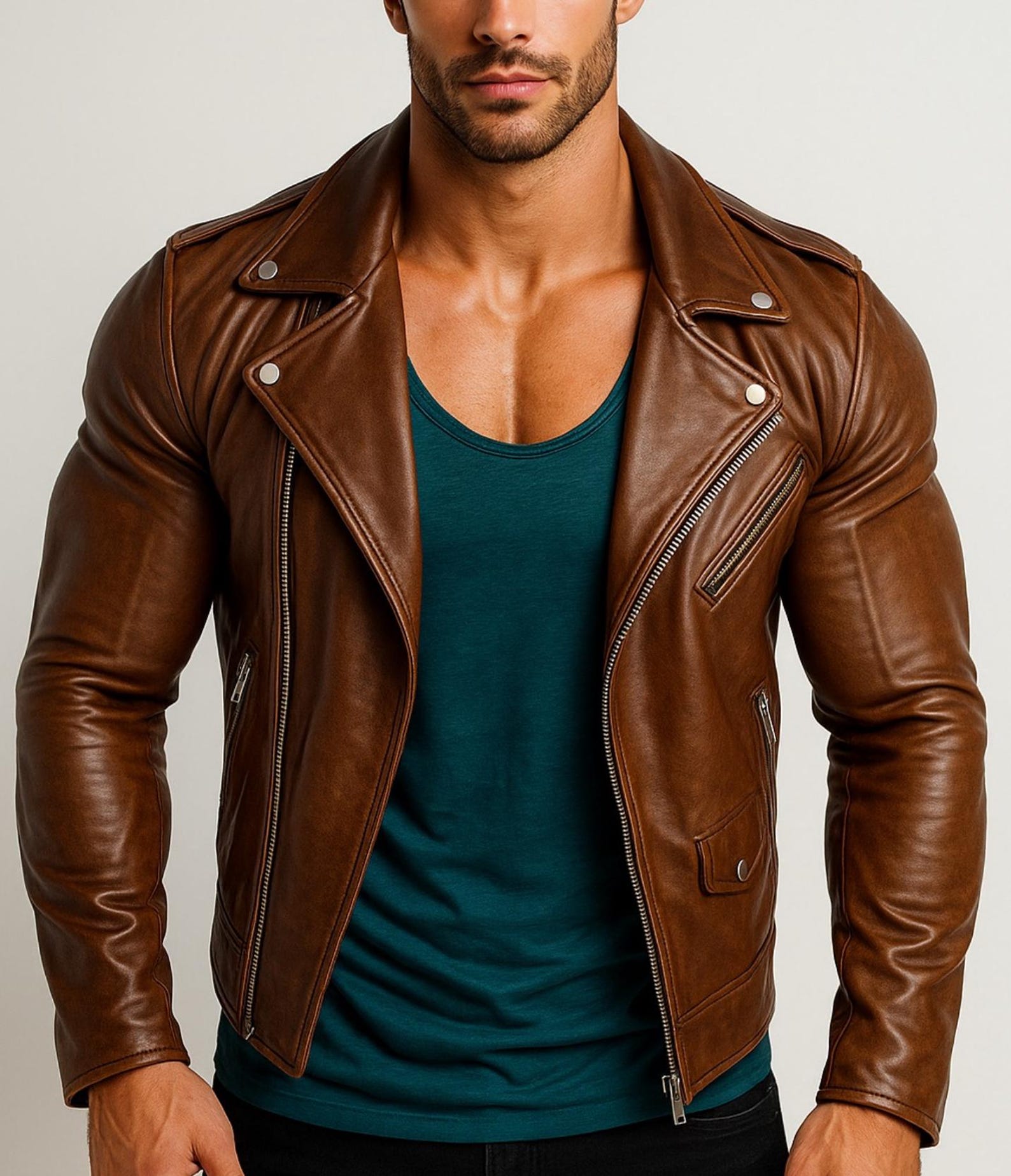 Handmade Sheepskin Leather Jacket: Classic Winter Coat for Men
