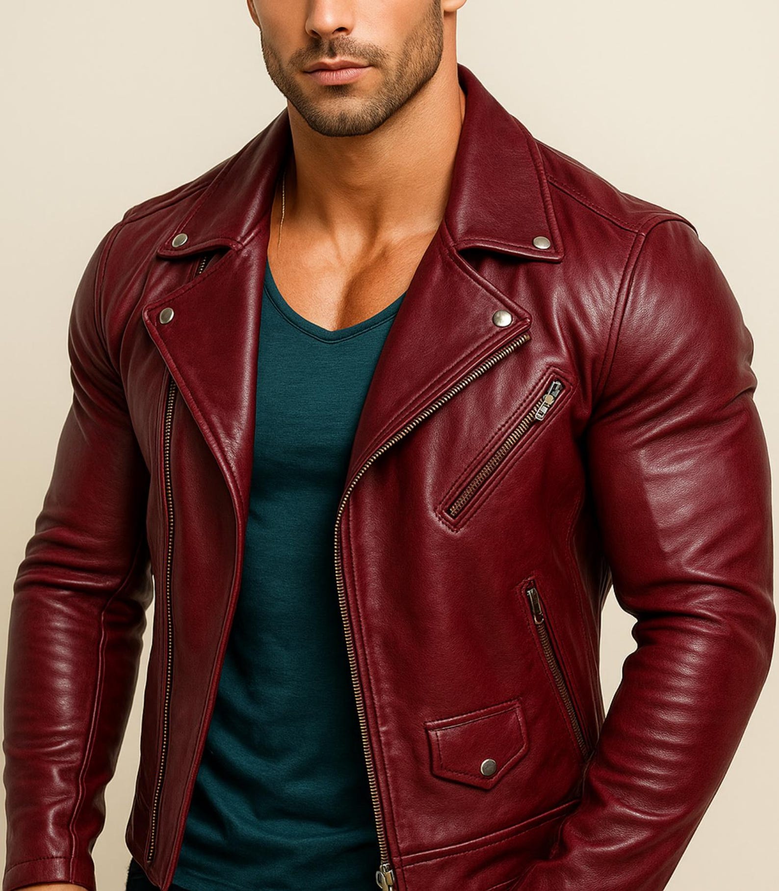 Handmade Sheepskin Leather Jacket: Classic Winter Coat for Men