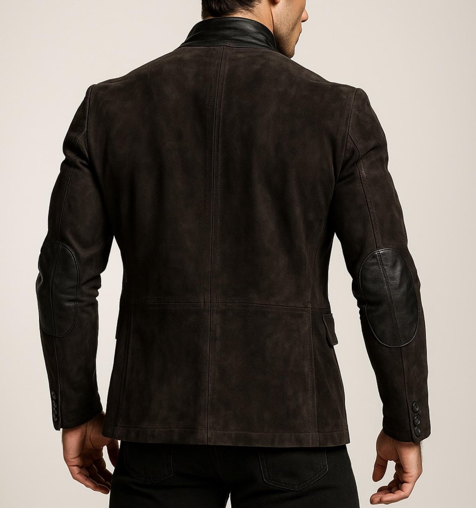 Dark Brown Suede Blazer Jacket - Savren by Daaran