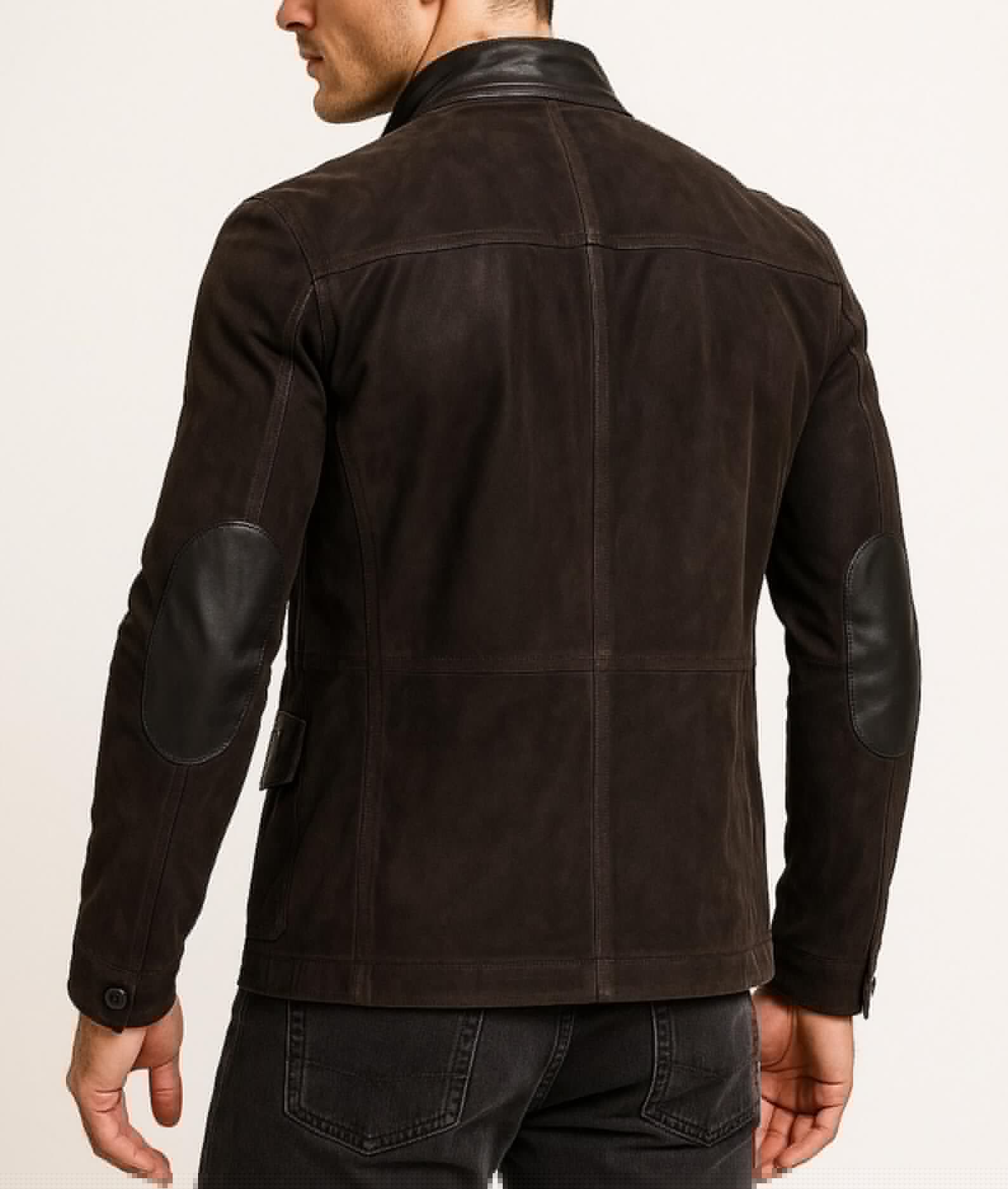 Dark Brown Suede Blazer Jacket - Savren by Daaran