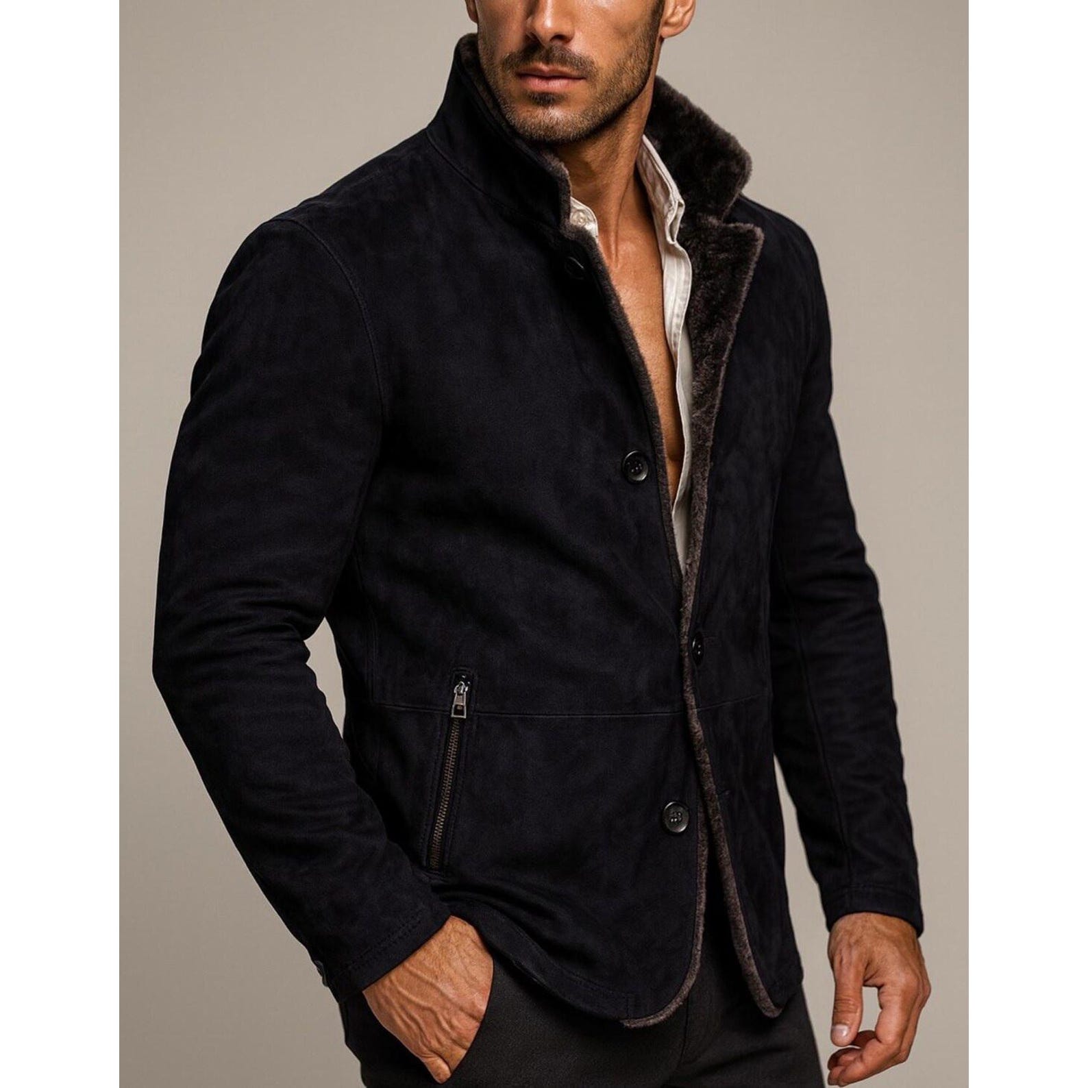 Men's Vintage Brown Sheep Leather Jacket | Western Cowboy Moto Style - Ironwood Rider (Copy)