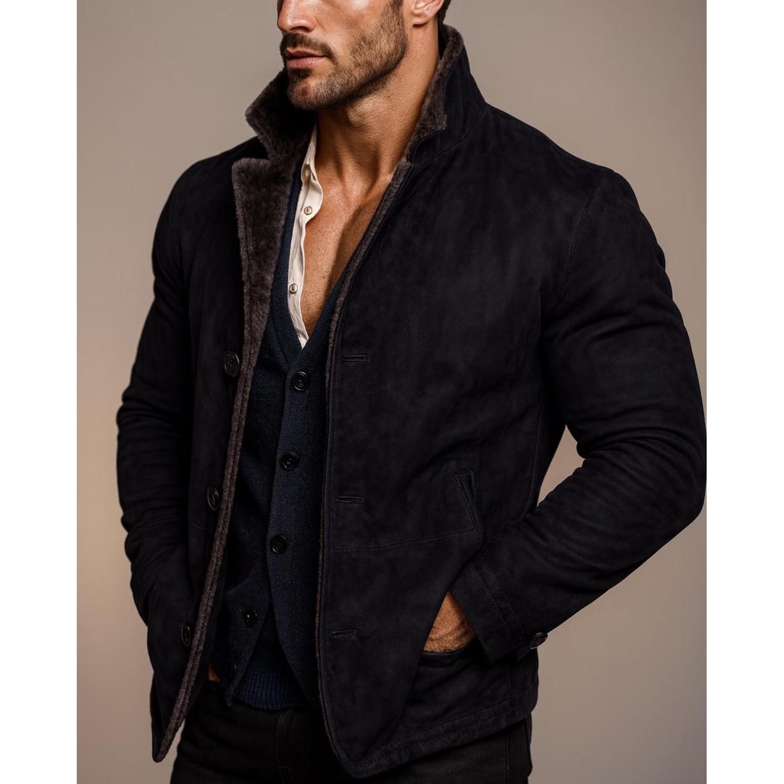 Men's Vintage Brown Sheep Leather Jacket | Western Cowboy Moto Style - Ironwood Rider (Copy)