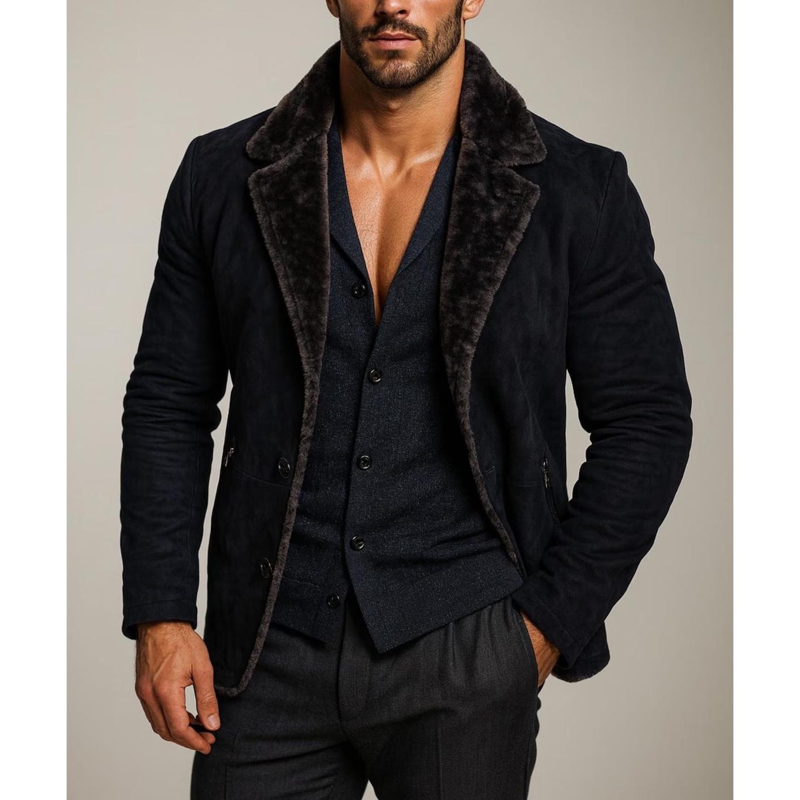 Men's Vintage Brown Sheep Leather Jacket | Western Cowboy Moto Style - Ironwood Rider (Copy)