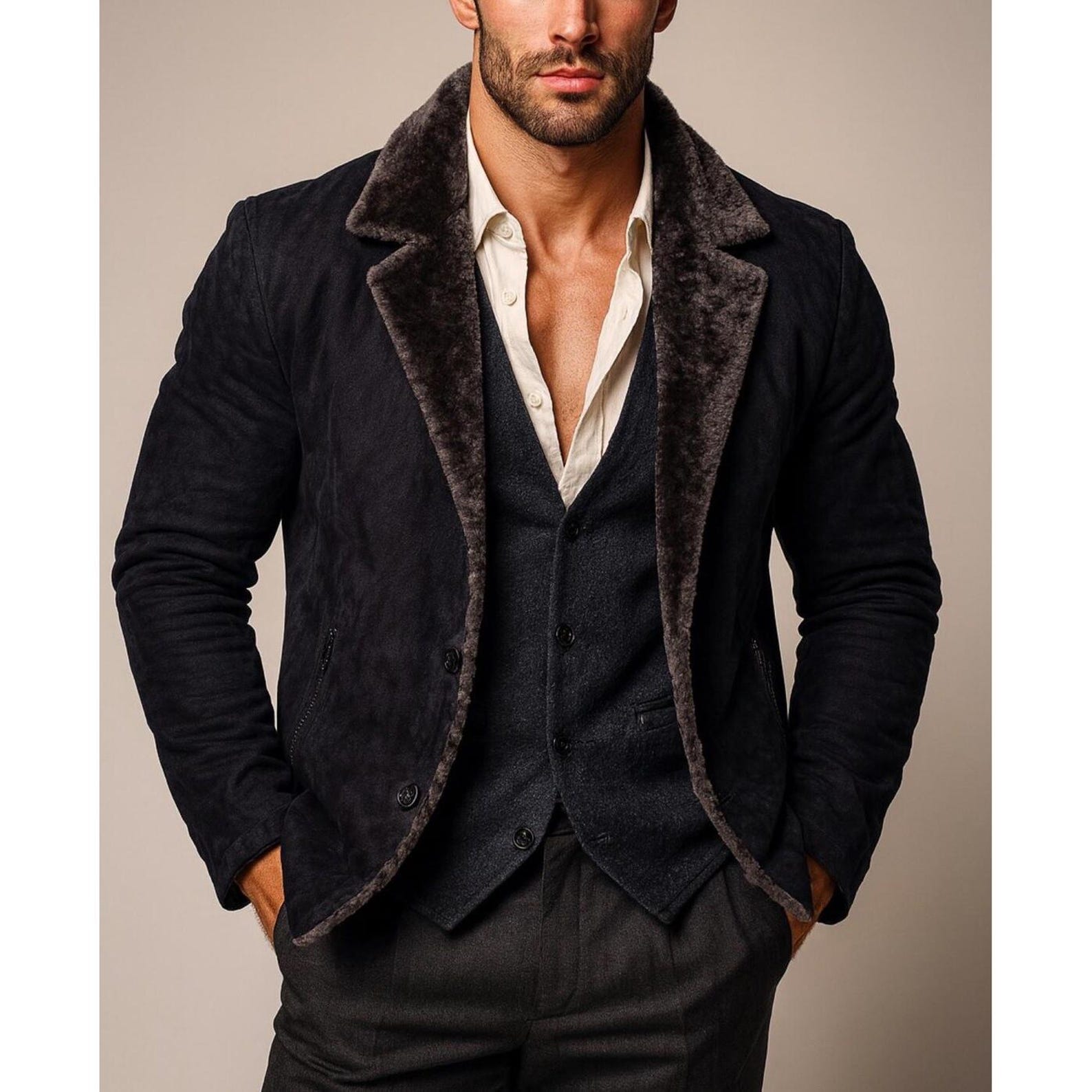 Men's Vintage Brown Sheep Leather Jacket | Western Cowboy Moto Style - Ironwood Rider (Copy)
