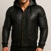 Men's Genuine Leather Hoodie Jacket| ShadowForge V1 by Dapran | Real Sheep Leather