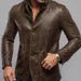 Men's Brown Sheep Lesther Blazer Jacket- Slim Fit Moto Style