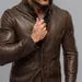 Men's Brown Sheep Lesther Blazer Jacket- Slim Fit Moto Style