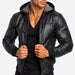Men's Genuine Leather Hoodie Jacket| ShadowForge V1 by Dapran | Real Sheep Leather
