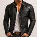 Men's Black Sheep Leather Moto Jacket: Slim Fit Biker Jacket Daaran Obsidian