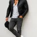 Men's Black Sheep Leather Moto Jacket: Slim Fit Biker Jacket Daaran Obsidian