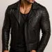 Venomshade Sheep Leather Jacket for Men | Black Slim Fit Biker Coat | Designer Moto Outerwear