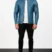 Cobalt Blue Sheep Leather Biker Jacket: Slim Fit Moto Style